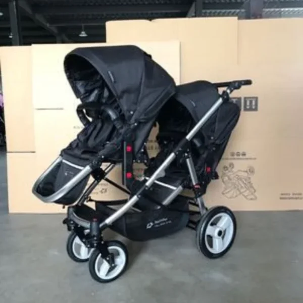 Twin Baby Stroller Foldable, Two-way Multifunctional Twin Baby Stroller,High View Baby Stroller Adjustable Armrests - Image 6