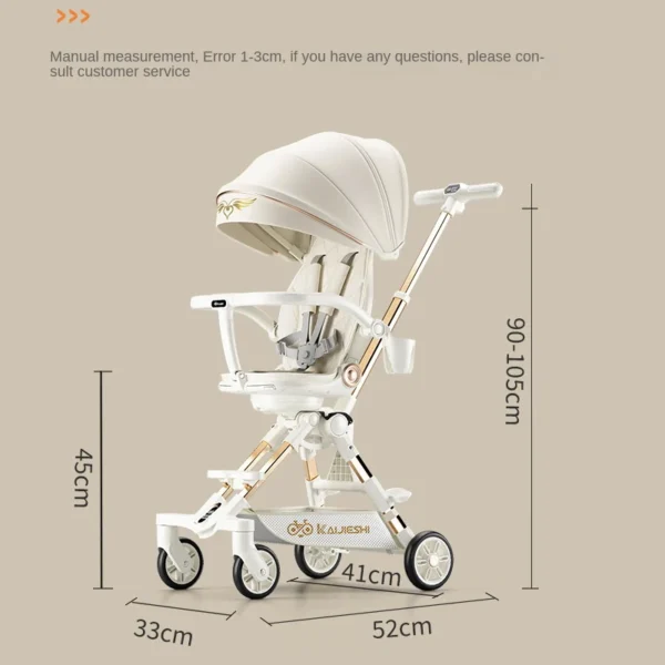 Children's Stroller baby carriage can sit, lie down and Sleep 3 Modes Two-way Folding Baby Stroller walking stroller - Image 6