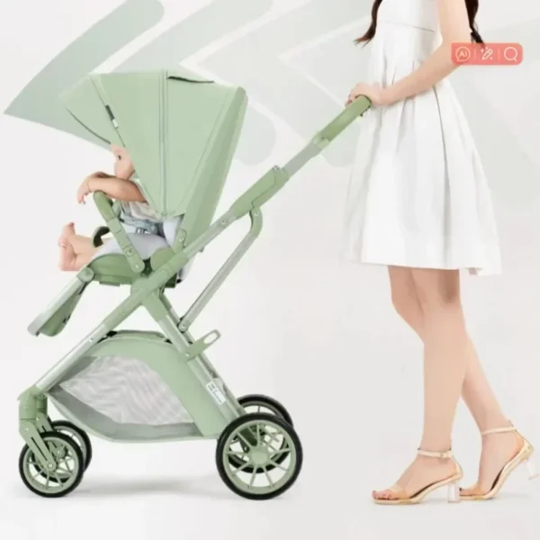 Portable High-view Baby Stroller Two-way Portable Baby Stroller Foldable Children's Four-wheel Baby Stroller 0-3 Years Old - Image 5