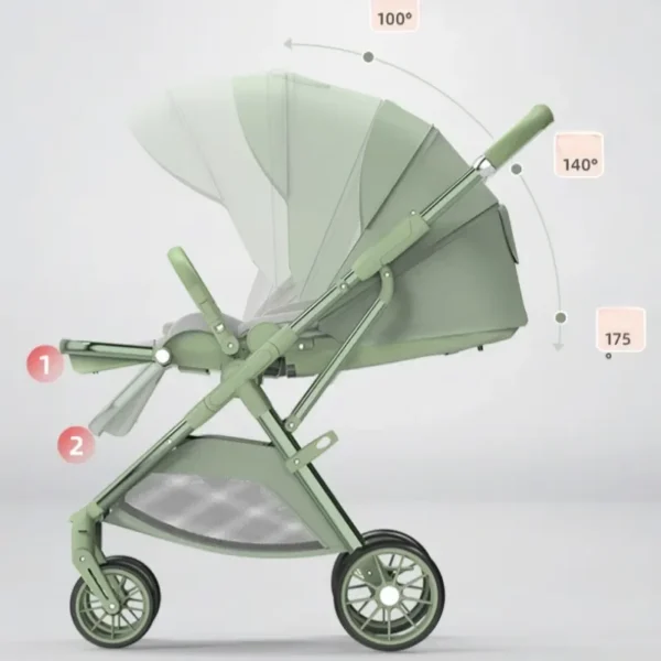 Portable High-view Baby Stroller Two-way Portable Baby Stroller Foldable Children's Four-wheel Baby Stroller 0-3 Years Old - Image 6